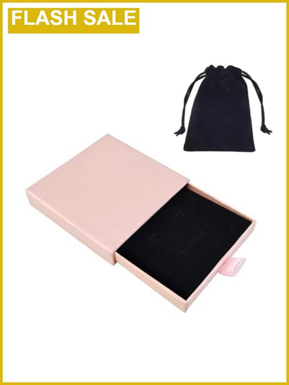 Cardboard Jewerly Box with Velvet Drawer and Pouch